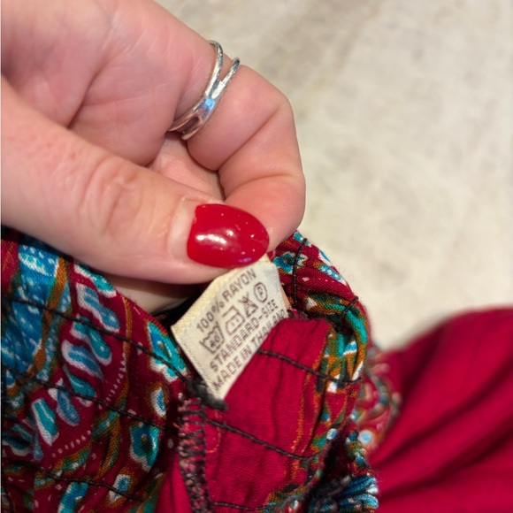 Boho Two-Way Maxi Dress / Skirt | Red & Turquoise Paisley | Festival - Picture 5 of 5